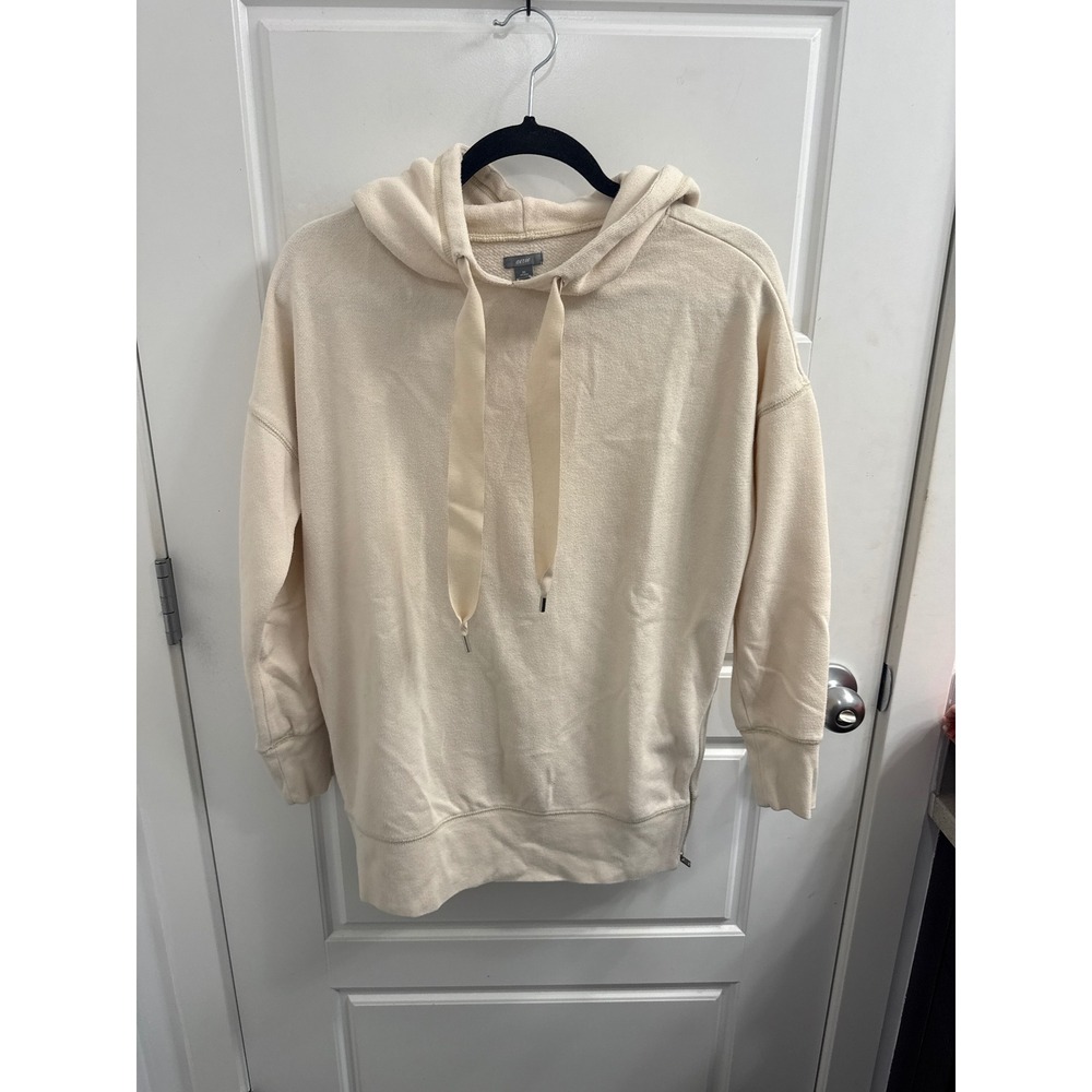 3/$30 Aerie XS Cream Oversized Fleece Hoodie‎ Side Zip Pullover Sweatshirt Cream